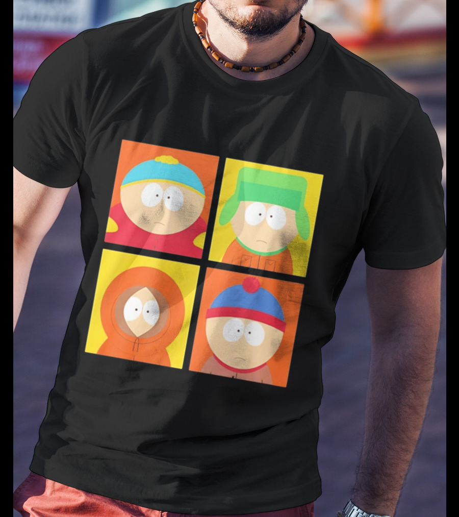 South Park Characters Cartman Kyle Kenny Stan Pop Blocks T-Shirt