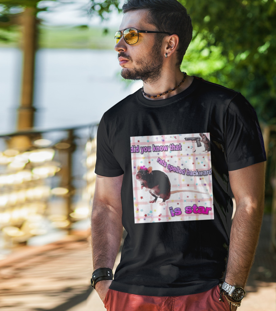 Did You Know That Rats Spelled Backward Is Star Rat With Gun And Stars T-Shirt