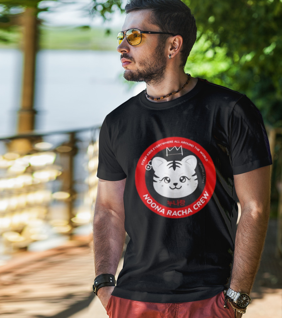 Stray Kids Everywhere All Around The World Noona Racha Crew Tiger Face T-Shirt