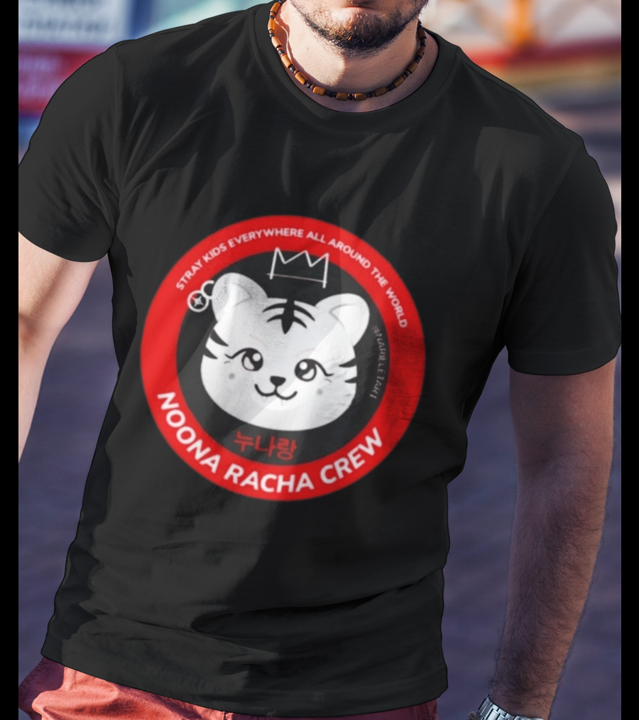 Stray Kids Everywhere All Around The World Noona Racha Crew Tiger Face T-Shirt
