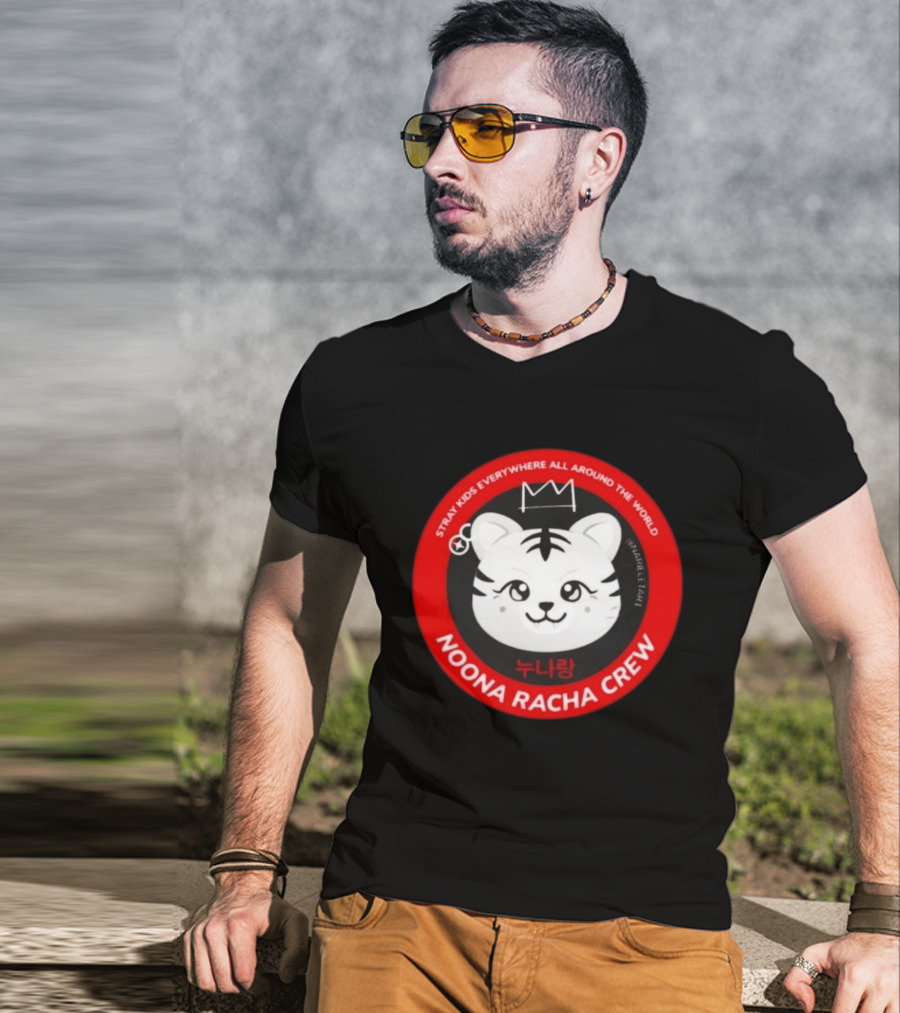 Stray Kids Everywhere All Around The World Noona Racha Crew Tiger Face T-Shirt