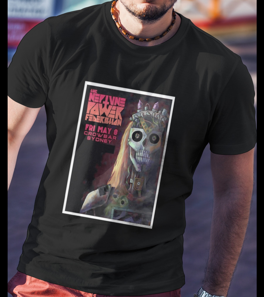 The Neptune Power Federation May 8 Crowbar Sydney Skull T-Shirt