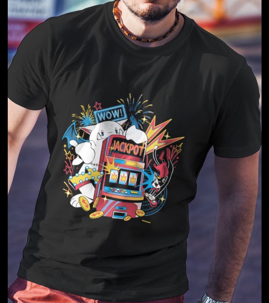 Final Fantasy Moogle Jackpot Slot Machine WOW Explosion T-Shirt
