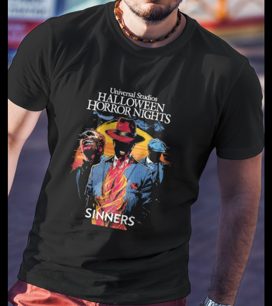 Universal Studios Halloween Horror Nights Sinners Horror Gangster T-Shirt