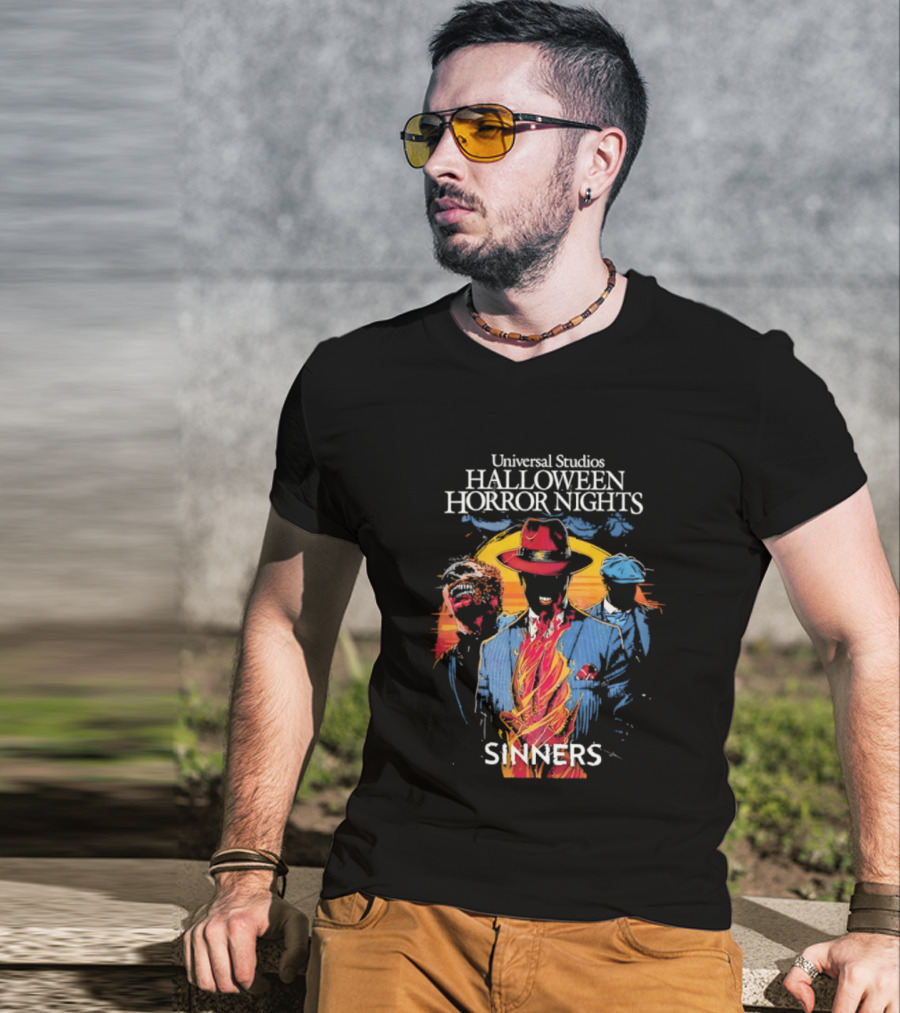 Universal Studios Halloween Horror Nights Sinners Horror Gangster T-Shirt