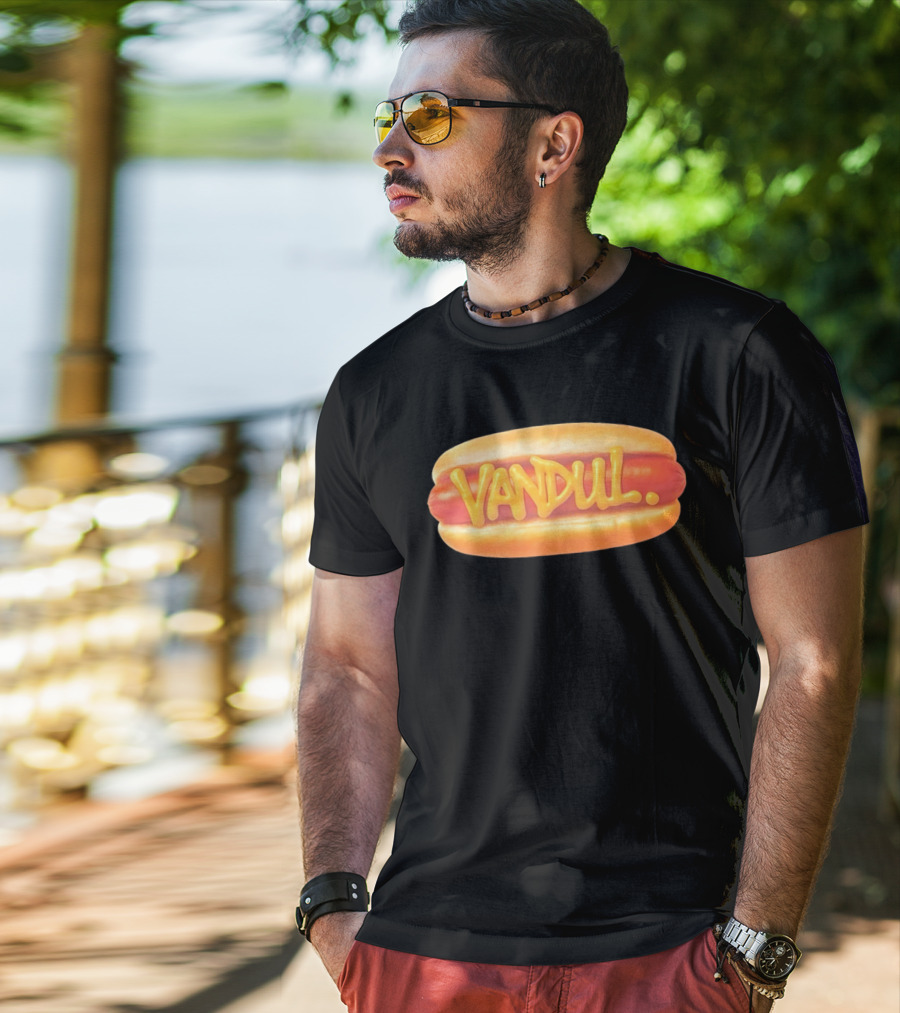 Vandul Mustard Hot Dog Bold Typeface T-Shirt