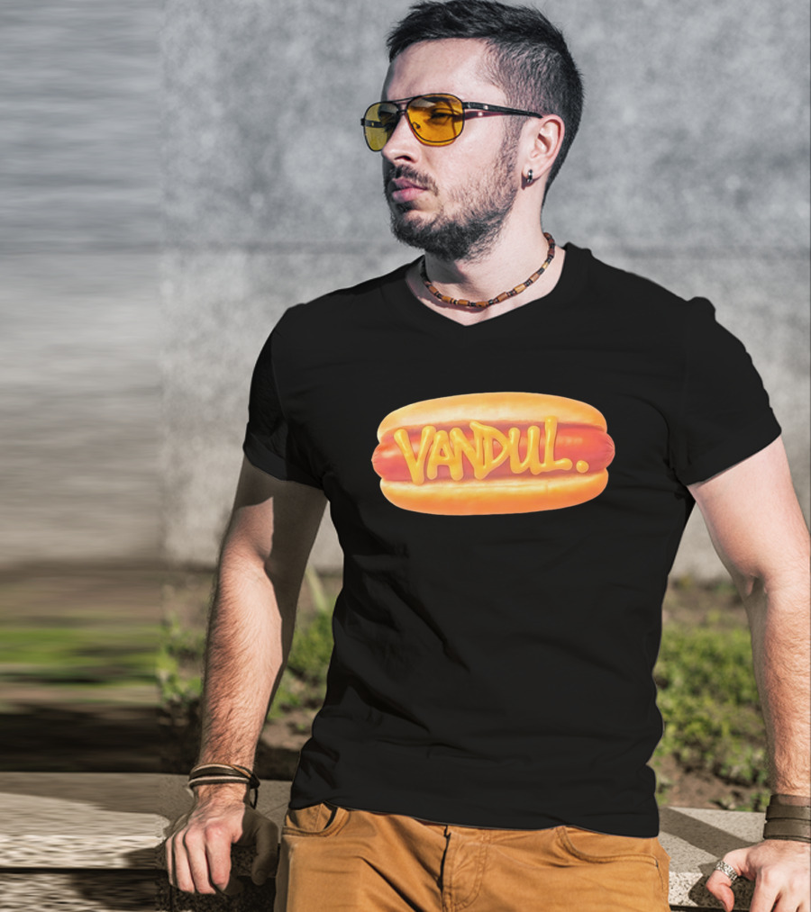 Vandul Mustard Hot Dog Bold Typeface T-Shirt