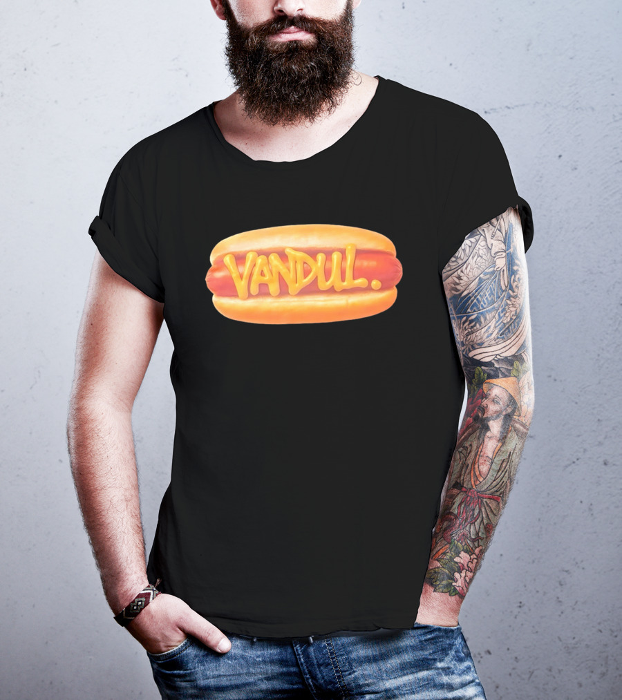 Vandul Mustard Hot Dog Bold Typeface T-Shirt