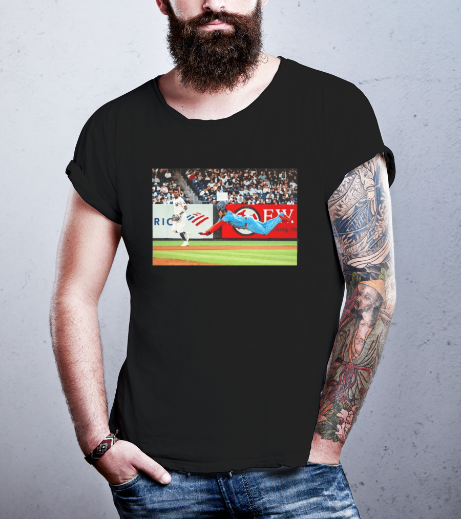 Vladimir Guerrero Jr Toronto Blue Jays Dive Action Baseball T-Shirt