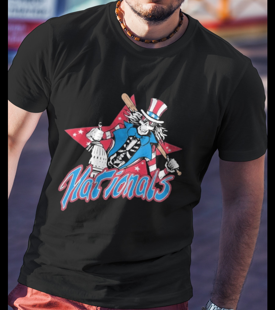 Washington Nationals Grateful Dead Uncle Sam Star Baseball Collaboration T-Shirt