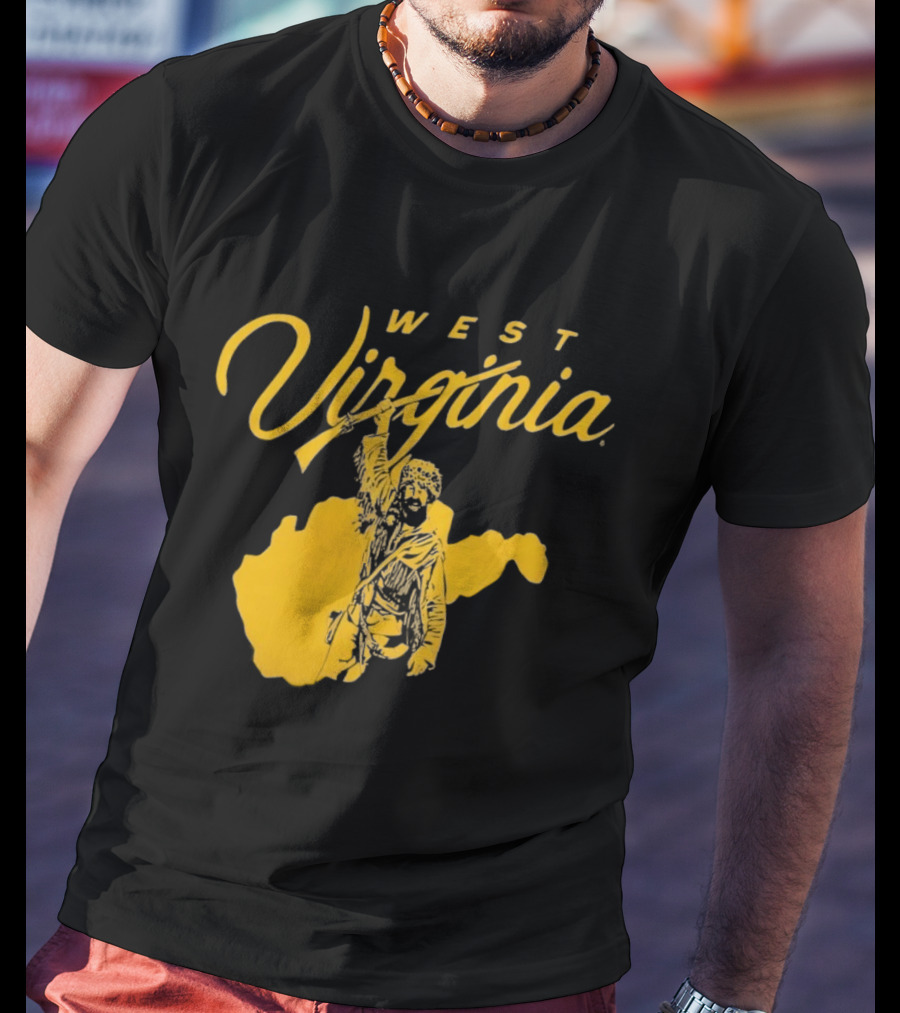 West Virginia Mountaineers State Outline Mountaineer T-Shirt