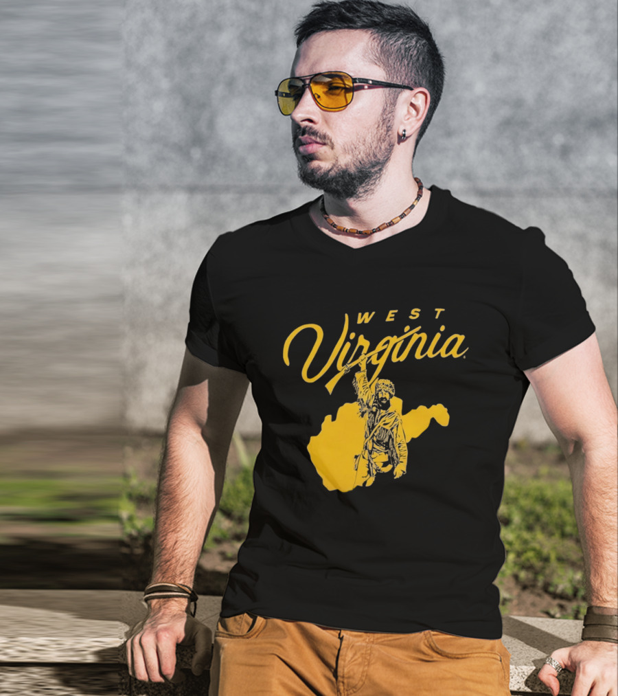 West Virginia Mountaineers State Outline Mountaineer T-Shirt