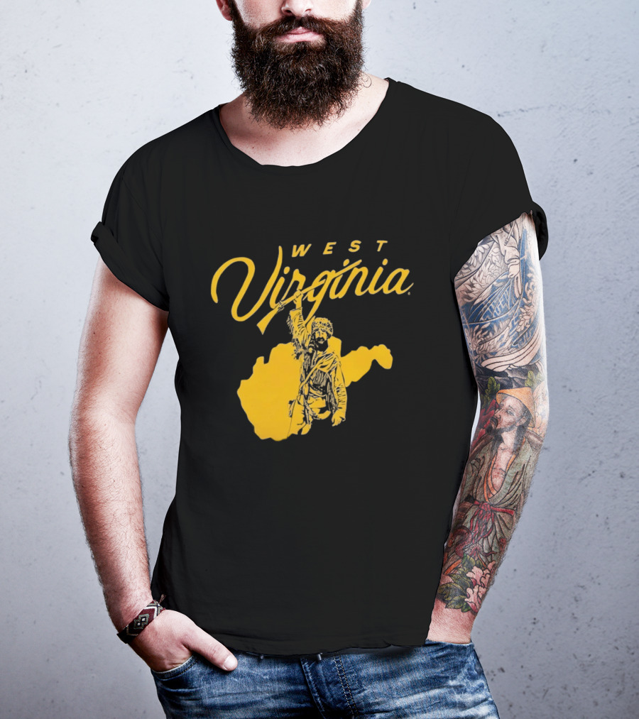 West Virginia Mountaineers State Outline Mountaineer T-Shirt