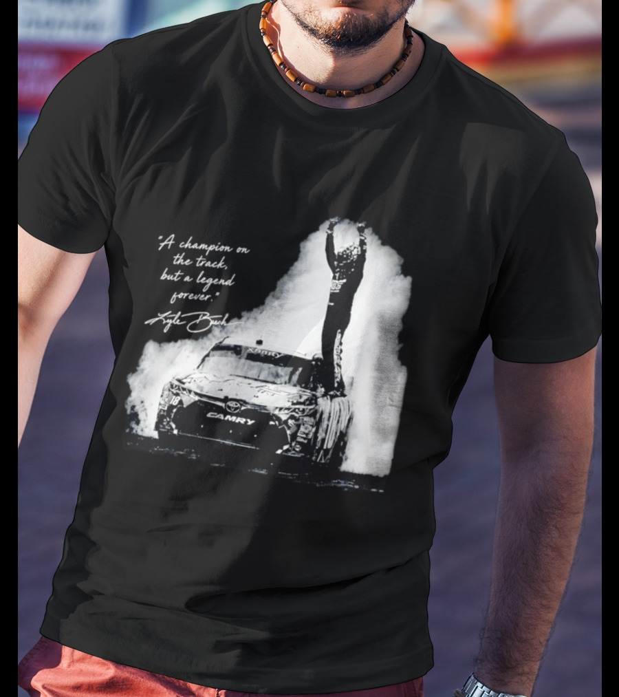 Kyle Busch Celebrating On Toyota Camry 18 NASCAR Cup Series Victory T-Shirt