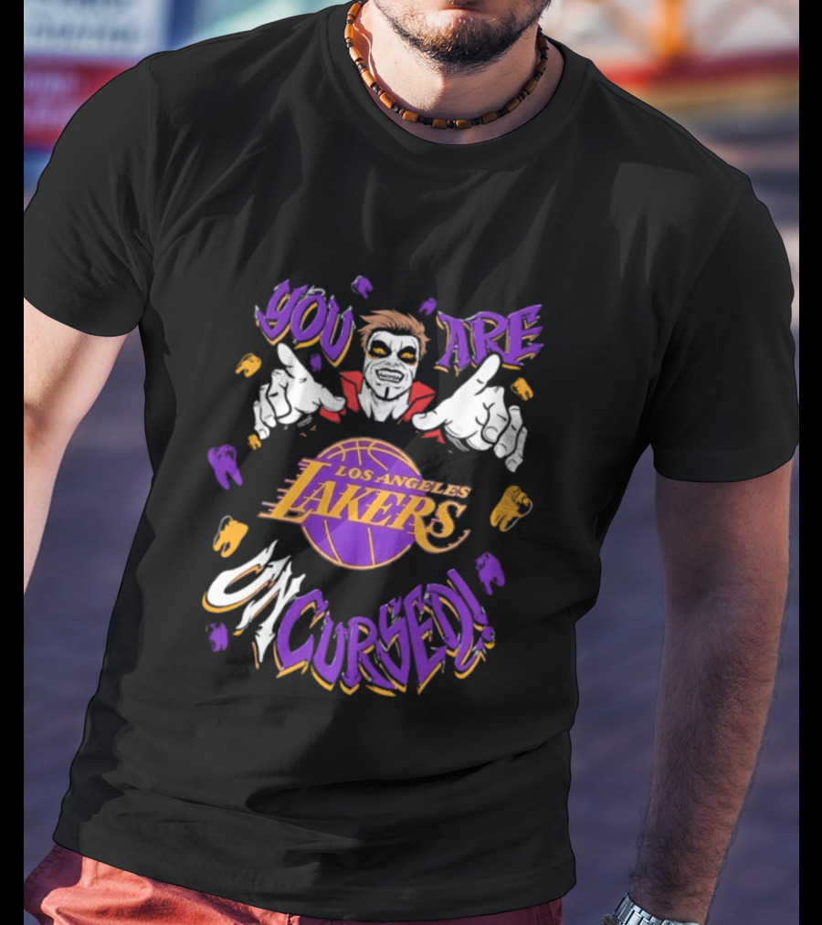WWE Los Angeles Lakers You Are Uncursed Danhausen Collaboration T-Shirt