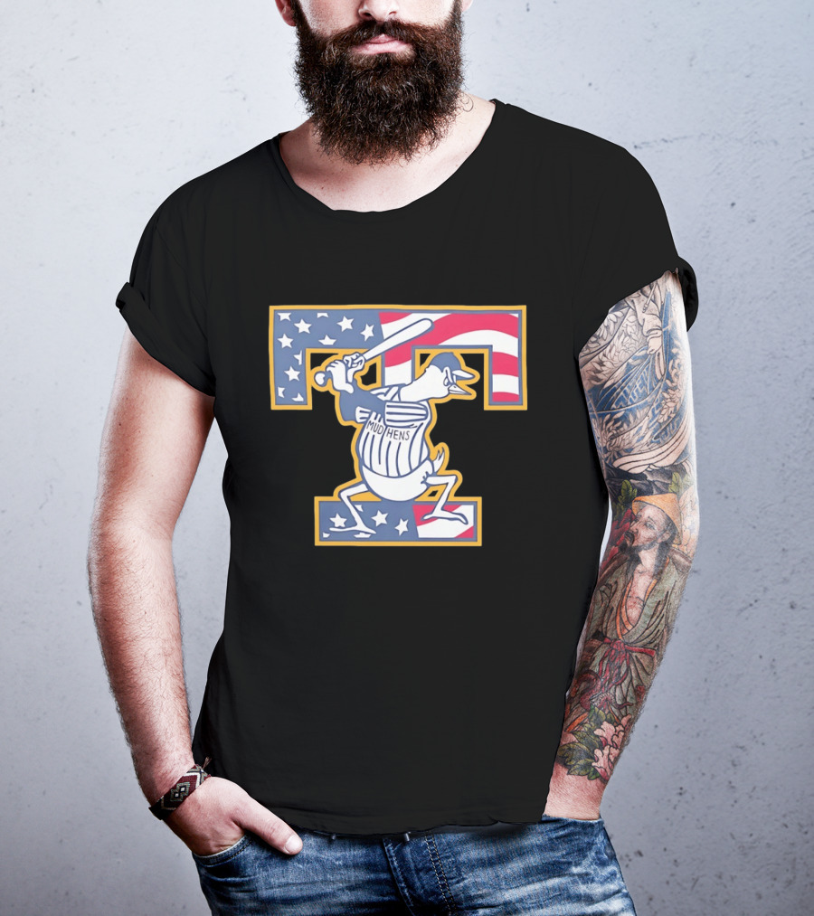 Toledo Mud Hens Muddy Stars And Stripes American Baseball T-Shirt
