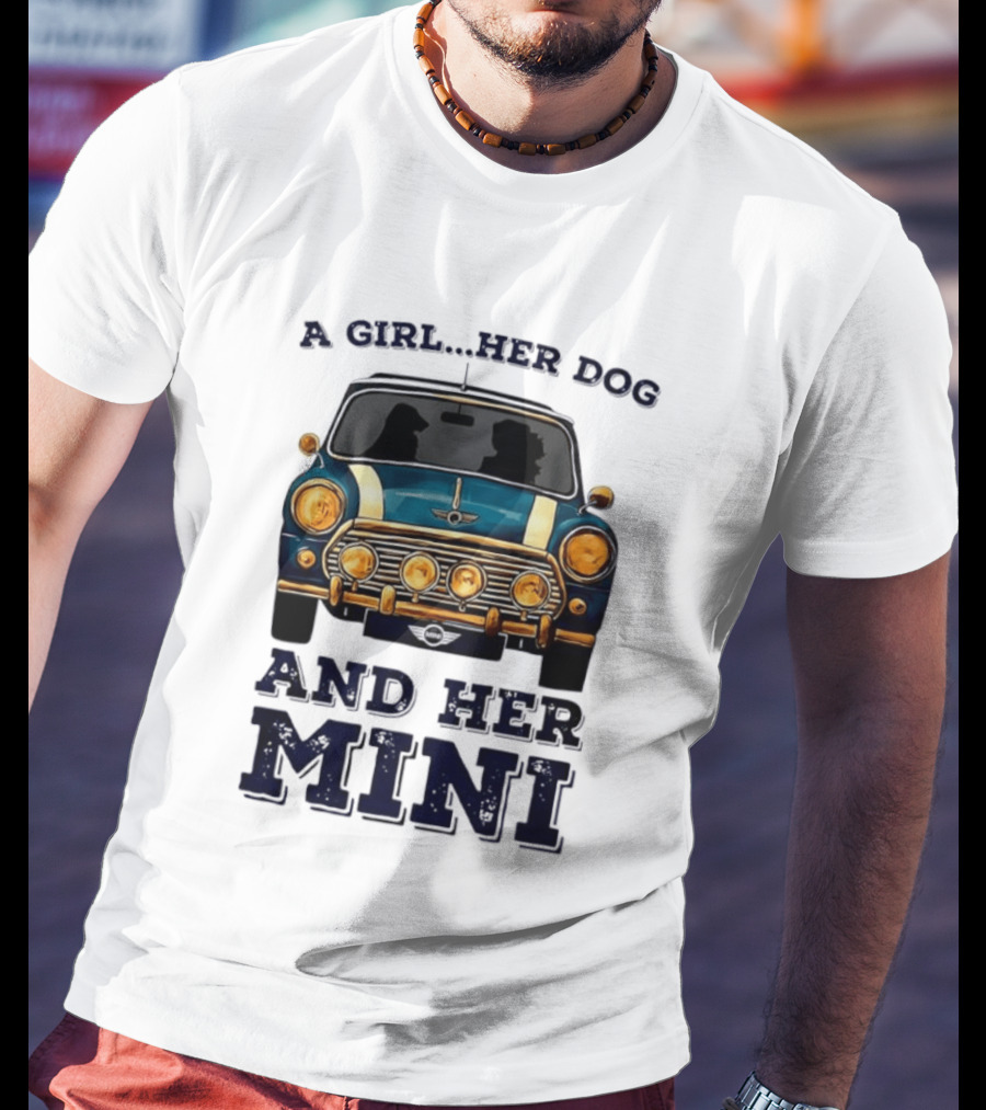 A Girl Her Dog And Her Mini T-Shirt