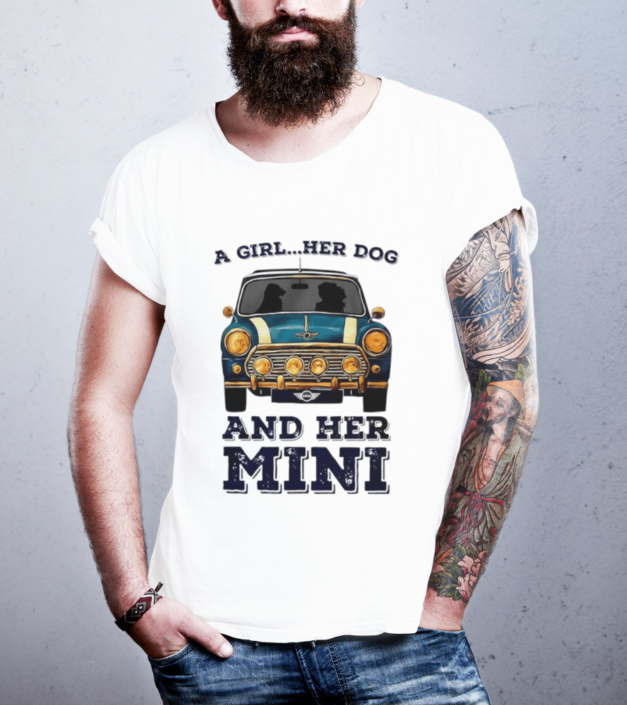 A Girl Her Dog And Her Mini T-Shirt