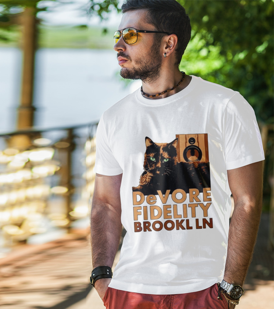 DeVore Fidelity Brooklyn Cat Speaker T-Shirt