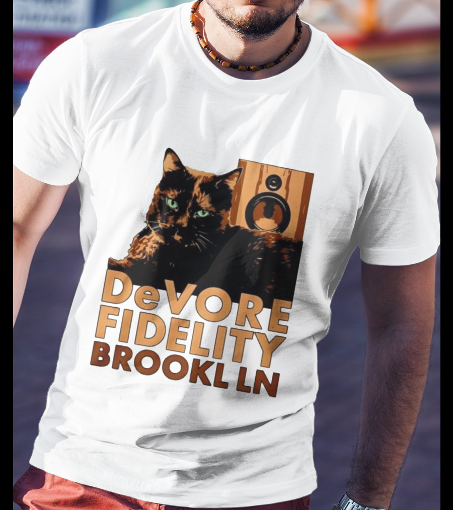 DeVore Fidelity Brooklyn Cat Speaker T-Shirt