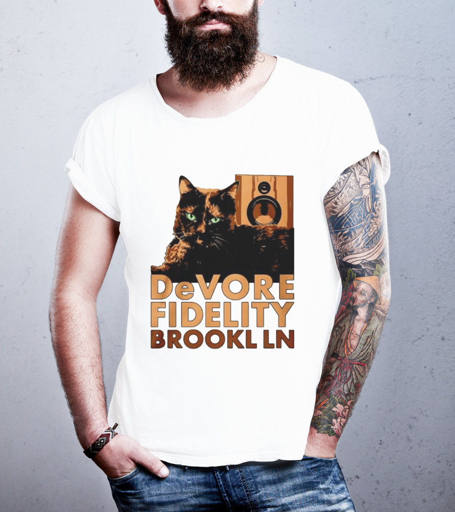 DeVore Fidelity Brooklyn Cat Speaker T-Shirt