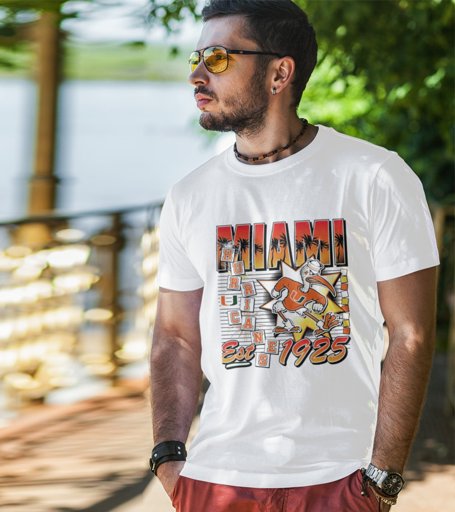 Miami Hurricanes Est 1925 Vintage Burst U Logo Ducks T-Shirt