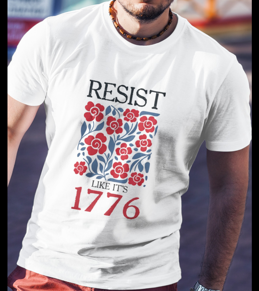 Resist Like It's 1776 Red Flowers T-Shirt