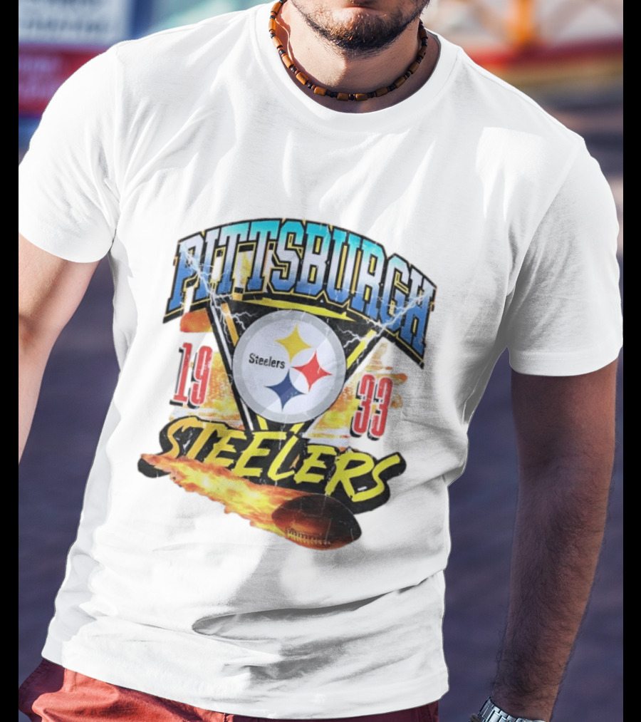 Pittsburgh Steelers 1933 Football Flame T-Shirt