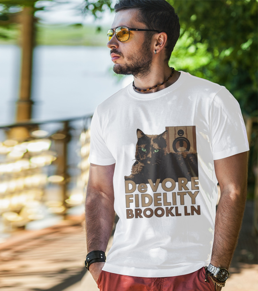 DeVore Fidelity Brooklyn LN Cat Speaker T-Shirt