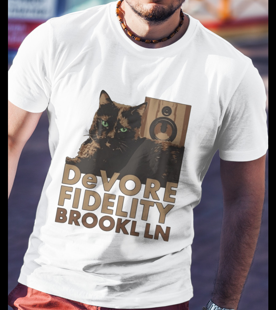 DeVore Fidelity Brooklyn LN Cat Speaker T-Shirt