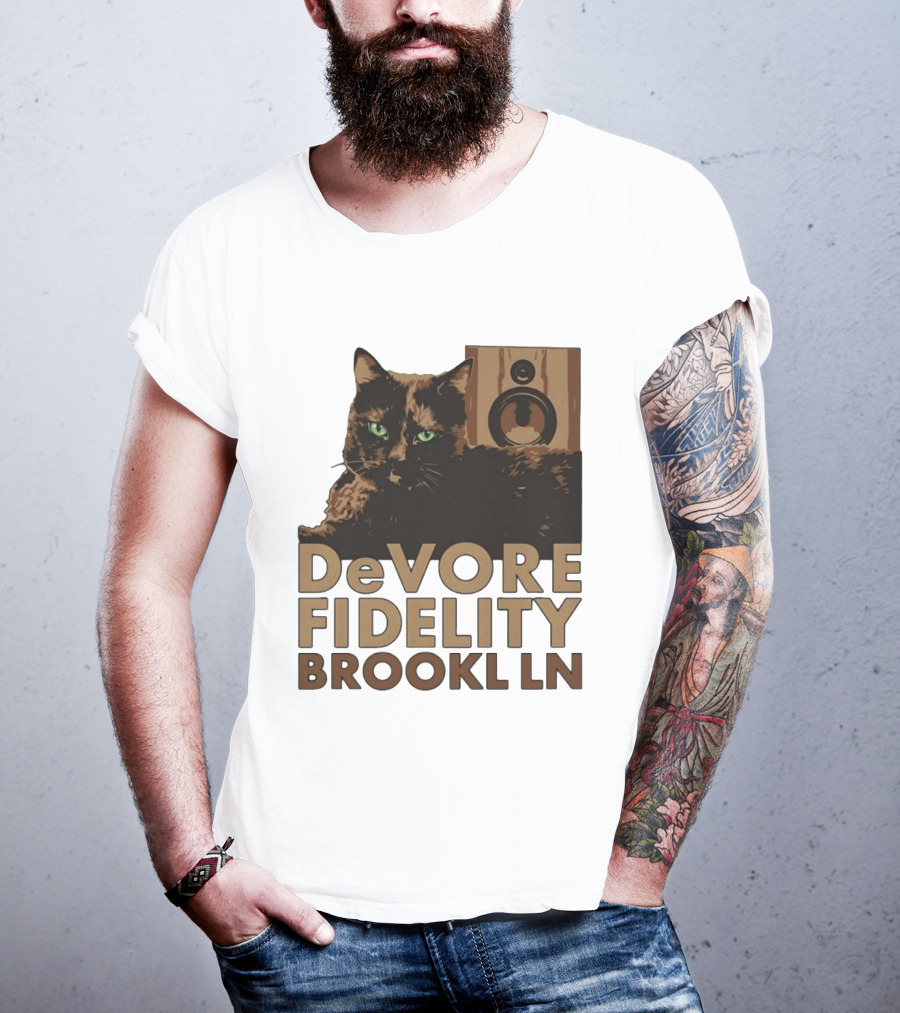 DeVore Fidelity Brooklyn LN Cat Speaker T-Shirt
