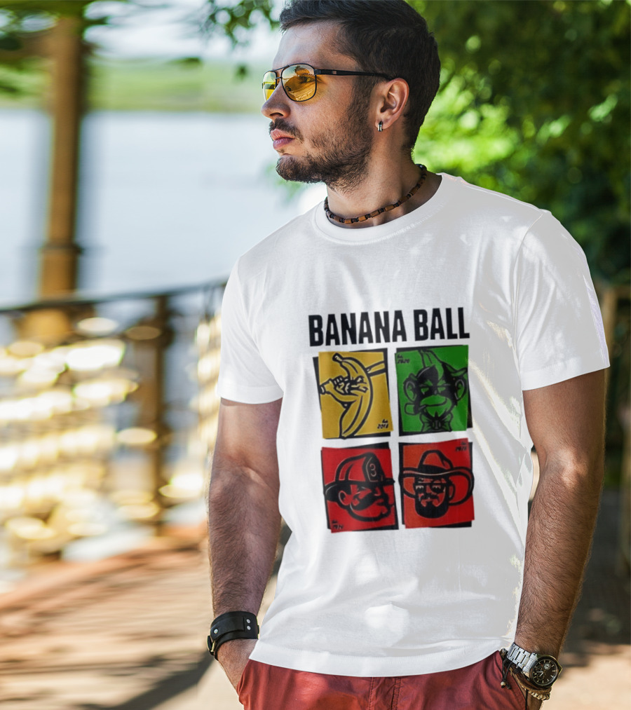 Savannah Bananas Baseball Banana Ball Colorful Character Blocks T-Shirt