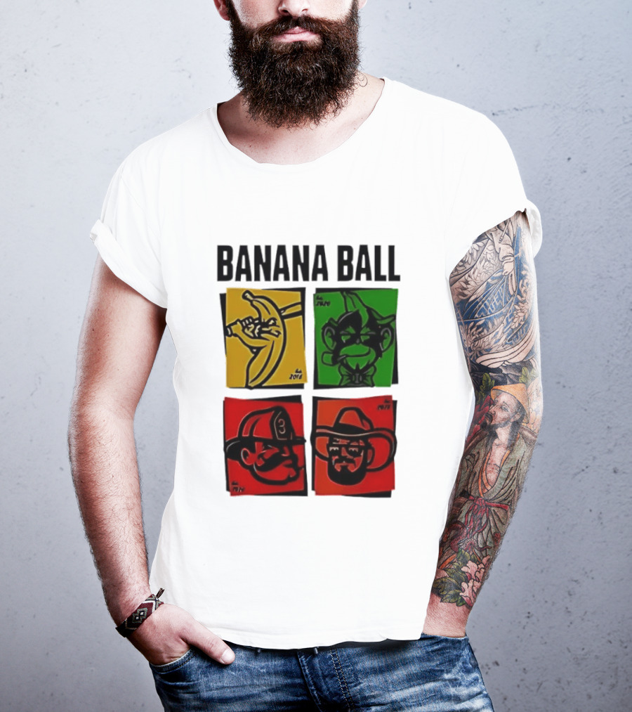Savannah Bananas Baseball Banana Ball Colorful Character Blocks T-Shirt