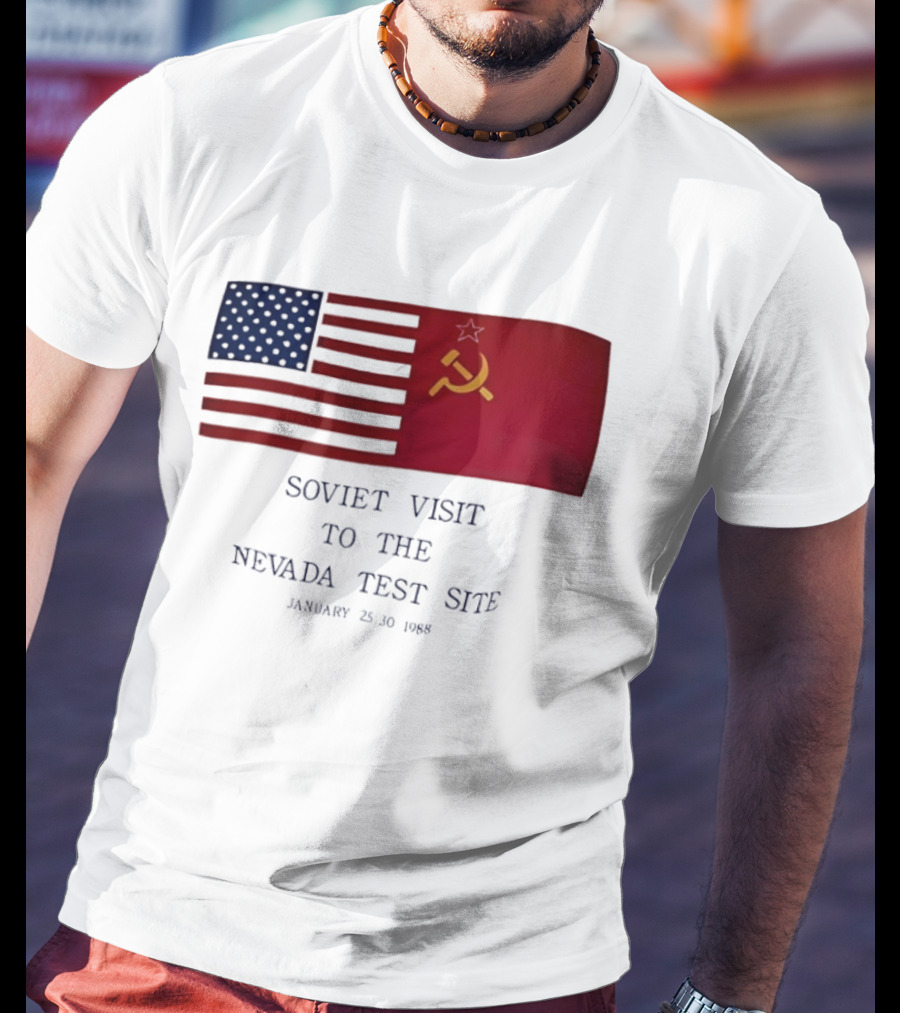 Soviet Visit To The Nevada Test Site January 28 1988 Flag T-Shirt