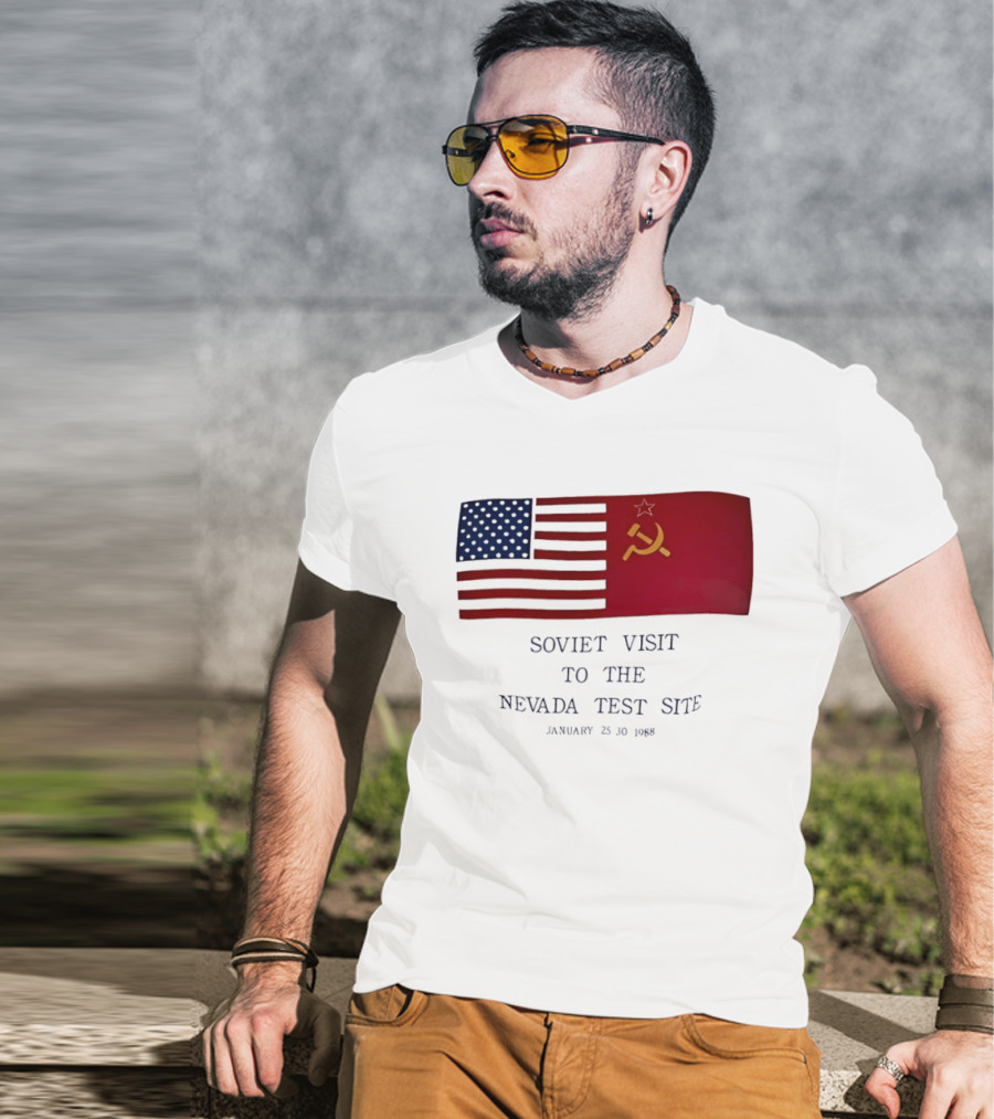 Soviet Visit To The Nevada Test Site January 28 1988 Flag T-Shirt