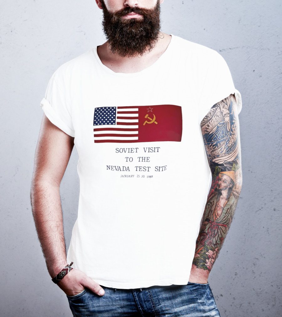 Soviet Visit To The Nevada Test Site January 28 1988 Flag T-Shirt