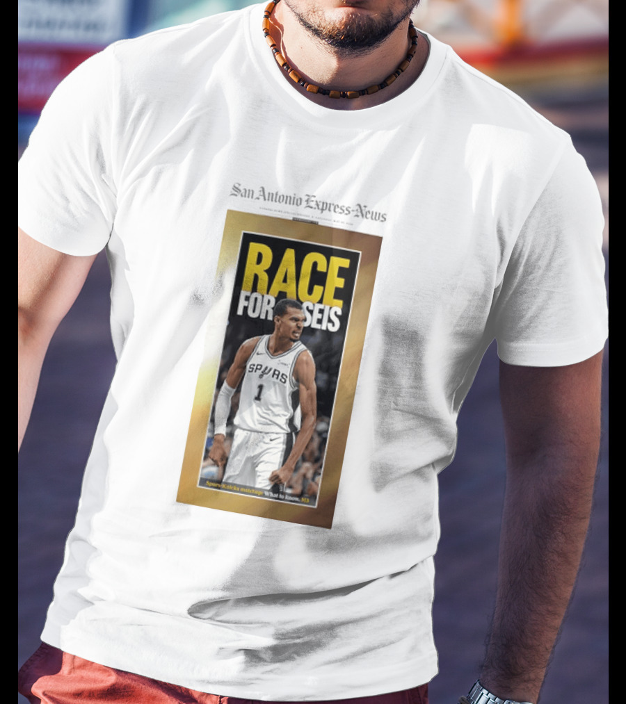 San Antonio Express News Victor Wembanyama Spurs Race For Seis Basketball T-Shirt