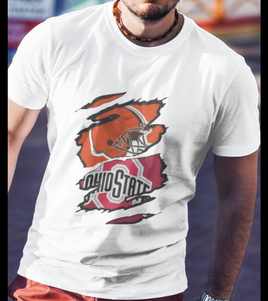Cleveland Browns Ohio State University Split T-Shirt