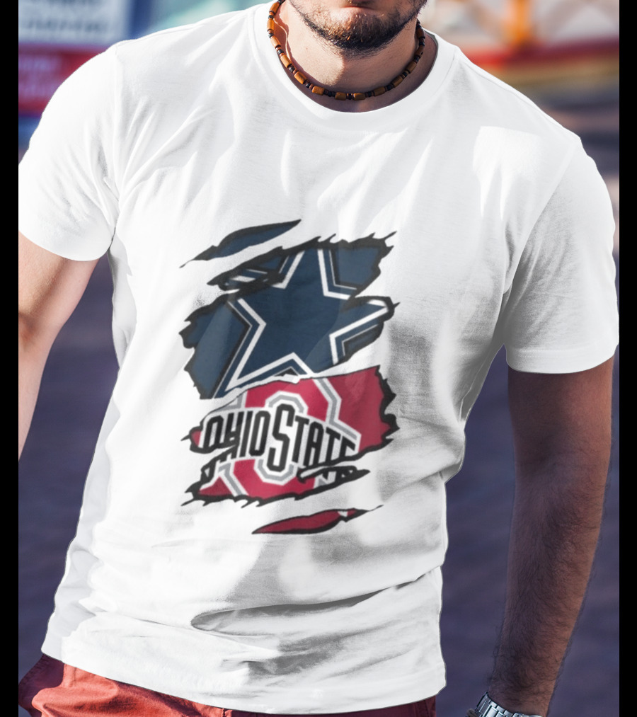 Dallas Cowboys Ohio State Buckeyes Men's Dual Rip T-Shirt