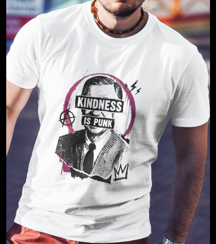 Fred Rogers Kindness Is Punk Anarchy Crown Lightning Bolt T-Shirt