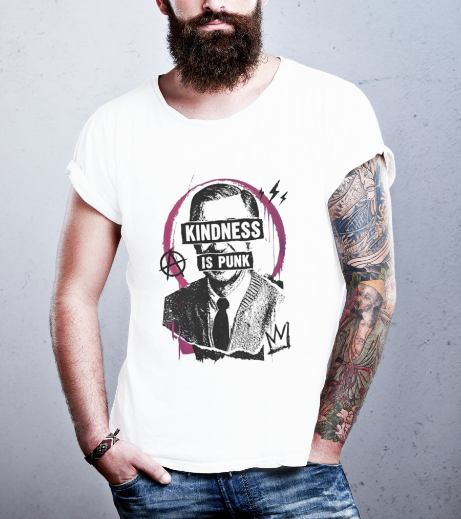 Fred Rogers Kindness Is Punk Anarchy Crown Lightning Bolt T-Shirt
