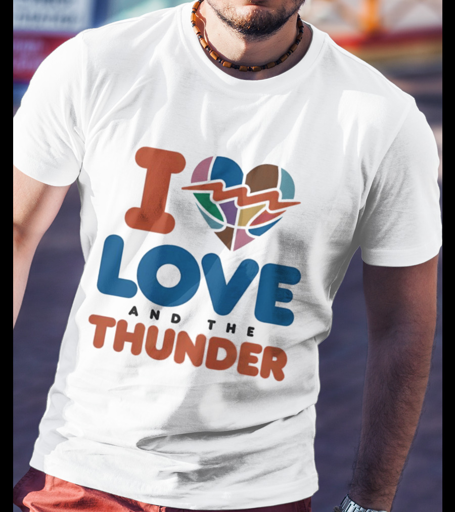 I Love Heart And The Thunder Oklahoma City Thunder NBA Team Basketball T-Shirt