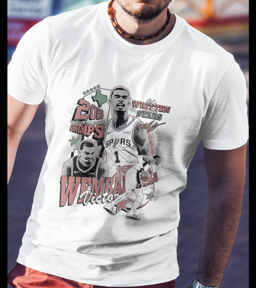 It's Written In The Stars Alien Victor Wembanyama 2026 Champs San Antonio Spurs NBA T-Shirt