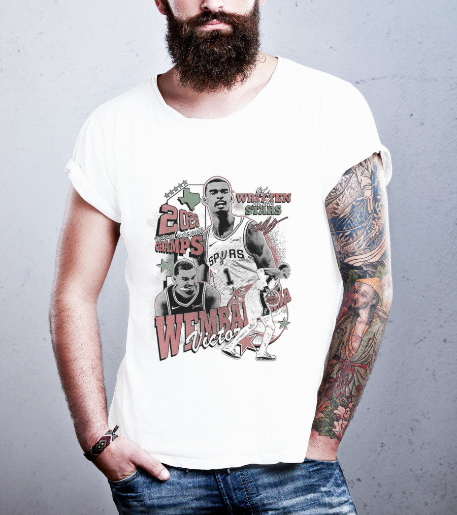 It's Written In The Stars Alien Victor Wembanyama 2026 Champs San Antonio Spurs NBA T-Shirt