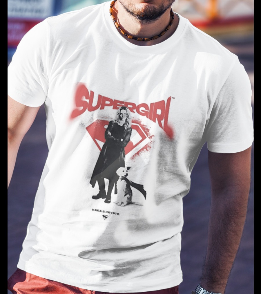 Supergirl Kara And Krypto Superman Shield DC Comics T-Shirt