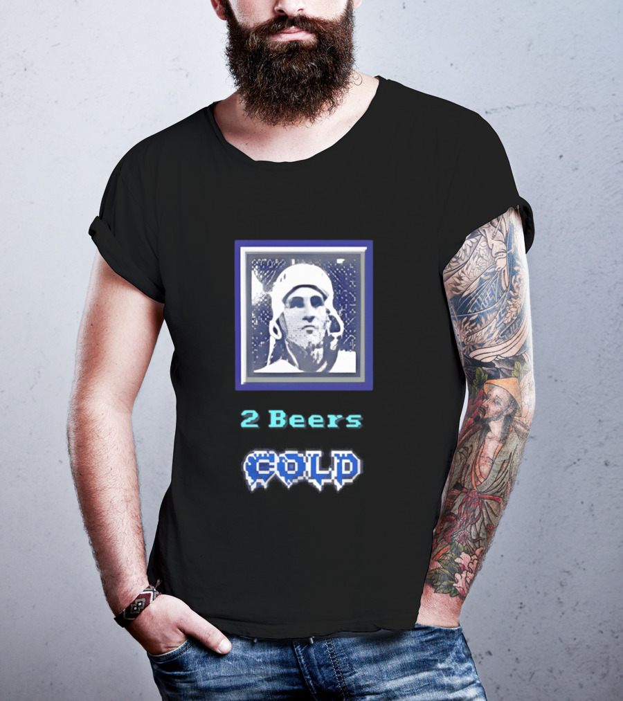 2 Beers Cold NHL Hockey Legend Portrait Ice Print T-Shirt