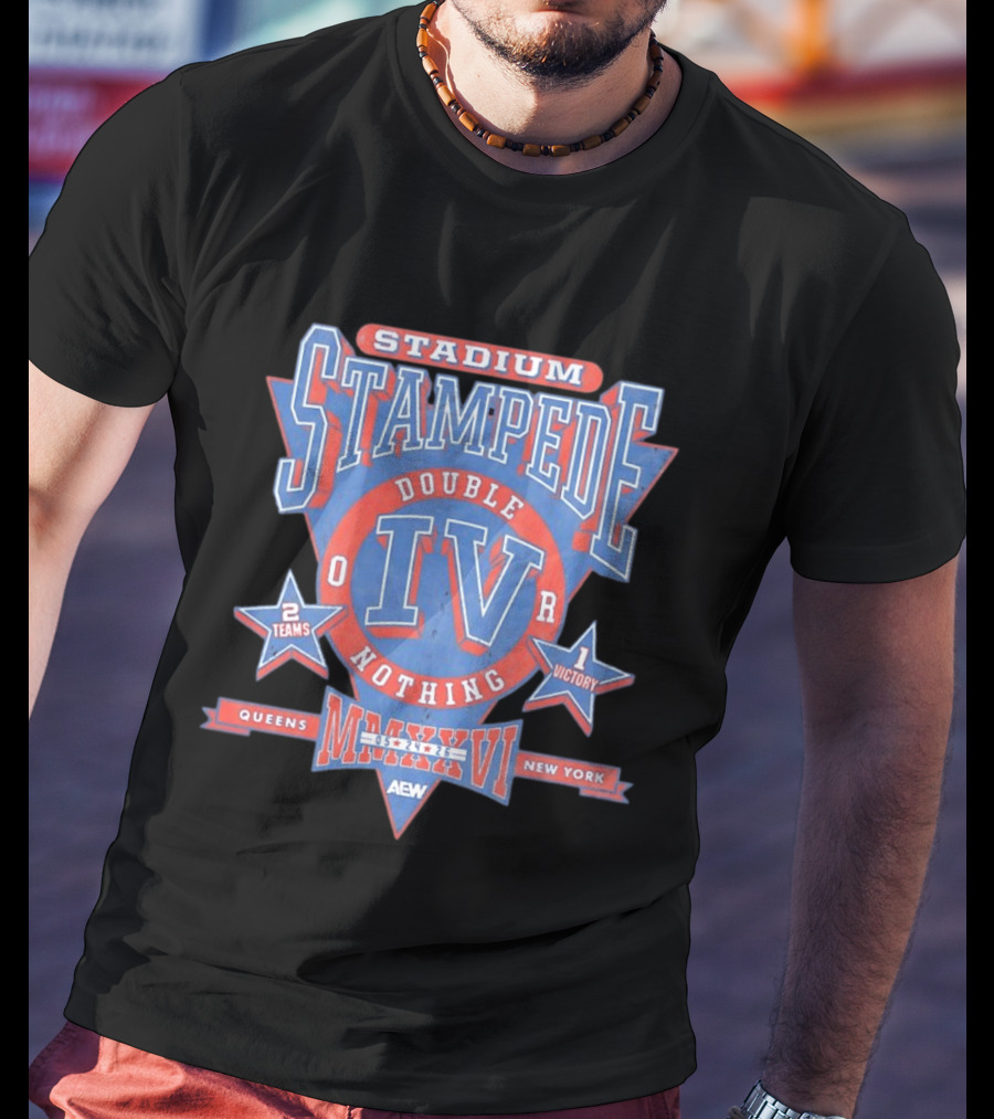 AEW Stadium Stampede Double Or Nothing IV 2026 Queens New York Wrestling Event T-Shirt