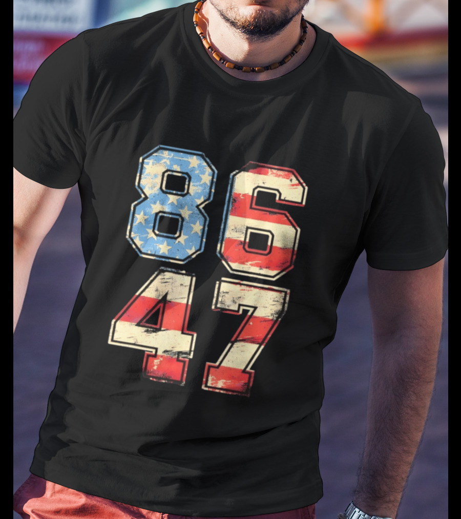 Anti ICE Subtle FDT Democrat 8647 American Flag Numbers T-Shirt