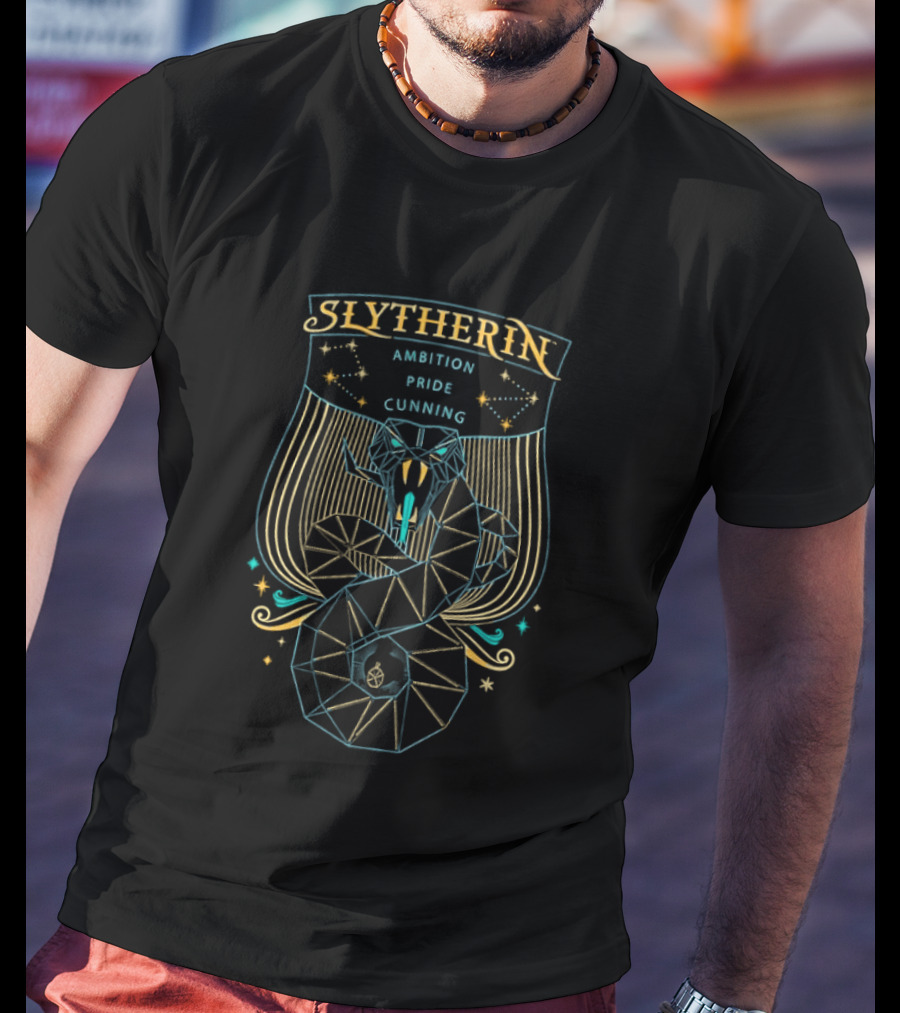 Slytherin Geometric Snake Ambition Pride Cunning 2026 Edition Magic Stars T-Shirt
