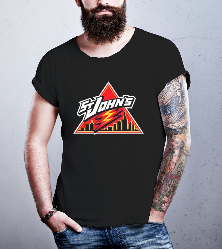 St John's City Skyline Triangle Lightning Bolt T-Shirt